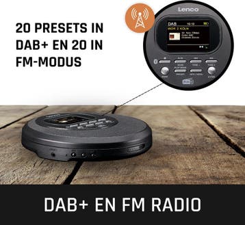 Discman - CD Speler - MP3 Speler - Anti Shock - Zwart - Lenc, Verzenden, Zo goed als nieuw