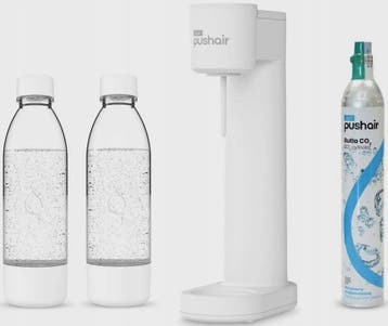 Dafi PushAir Water Carbonator Set met 2x 0.7L Flessen en CO2, Verzenden, Nieuw