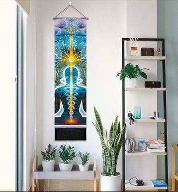 chakra banner – 130 x 32,5 cm – zeven chakra’s, Meerkleurig, Verzenden, Nieuw, Oosters