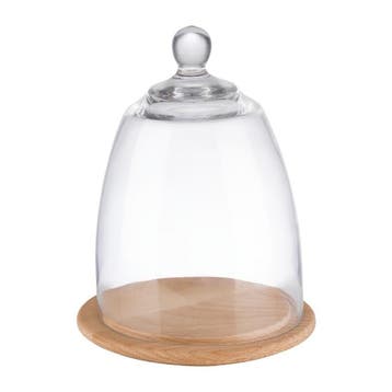 APS serveerplank met glazen cloche 185mm, Verzenden
