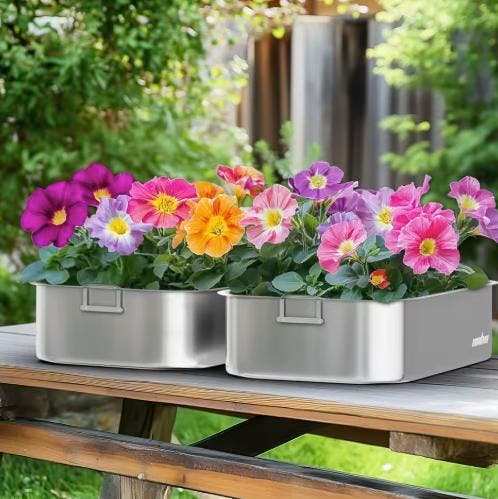 3x RVS Verhoogd Tuinbed Roestvrij Binnenen Buiten Plantenbak, Tuin en Terras, Bloembakken en Plantenbakken, Nieuw, Verzenden