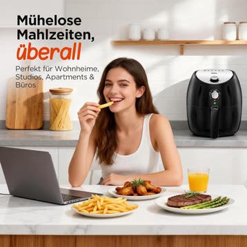 Heteluchtfriteuse, 3,5 liter, 1500 watt, friteuse met vet, p, Verzenden, Zo goed als nieuw