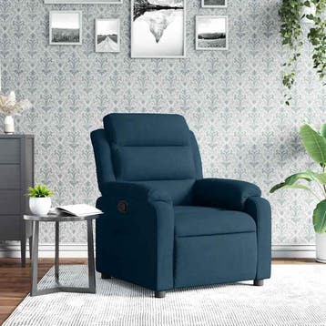 vidaXL Fauteuil verstelbaar fluweel blauw, Huis en Inrichting, Fauteuils, Verzenden, Nieuw