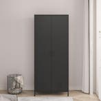Metalen kast Seinäjoki 180x76x50 cm zwart mat [en.casa], Verzenden, Nieuw