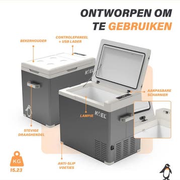 KOEL Crate 50 Compressor Koelbox Elektrisch 12V en 230 Volt, Ophalen of Verzenden, Nieuw