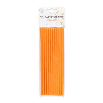 Papieren Rietjes Oranje (20st), Hobby en Vrije tijd, Feestartikelen, Ophalen of Verzenden, Nieuw