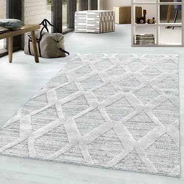 Scandinavisch Vloerkleed | Pisa | Ruiten | Grijs | 80x150 cm, Verzenden, Nieuw
