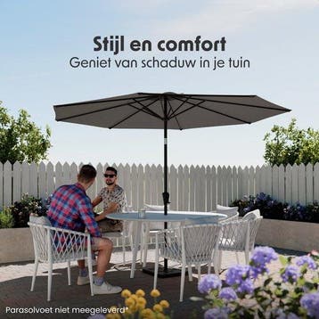 2dekans | LifeGoods Parasol - Tuin - Ø300 cm - 30°, Ophalen of Verzenden, Zo goed als nieuw