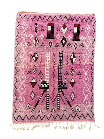 Marokkaans roze modern woltapijt - Vloerkleed - 300 cm - 210, Nieuw