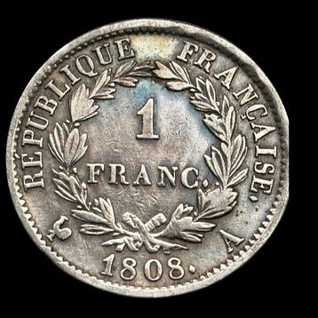 Frankrijk. Napoléon I (1804-1814). 1 Franc 1808-A, Paris