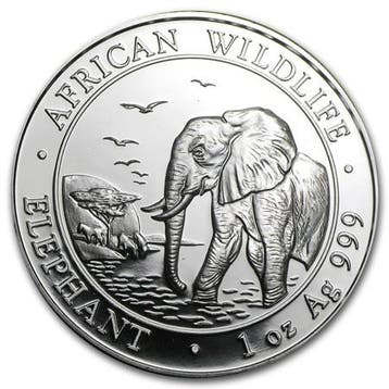 Somalische Olifant 1 oz 2010 (120.000 oplage), Verzenden, Overige landen, Losse munt, Zilver