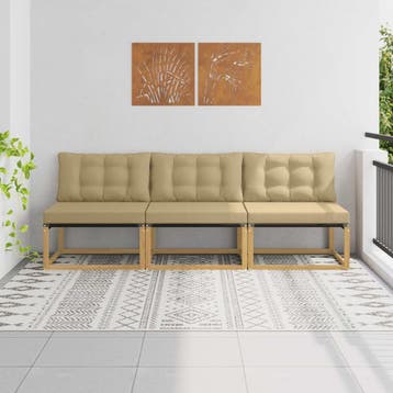 vidaXL Buiten Midden Sofa Massief Acaciahout Wit, Verzenden, Nieuw