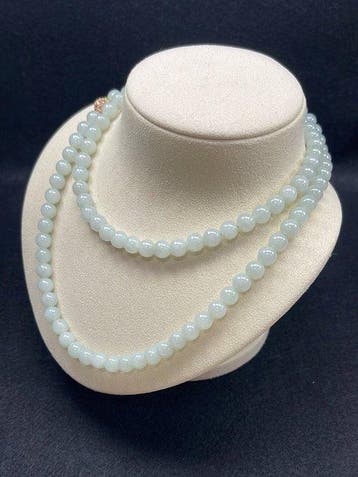 Jade Authentieke Birmese nefrietjade kralenketting —