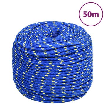 vidaXL Boot touw 6 mm 50 m polypropyleen blauw, Verzenden, Nieuw