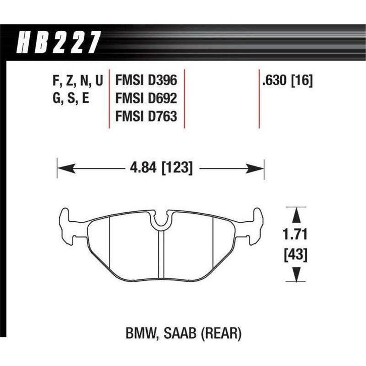 Hawk 92-95 BMW 325iS / 96-02 BMW M3 DTC-70 Race Rear Brake, Auto-onderdelen, Remmen en Aandrijving, Ophalen of Verzenden