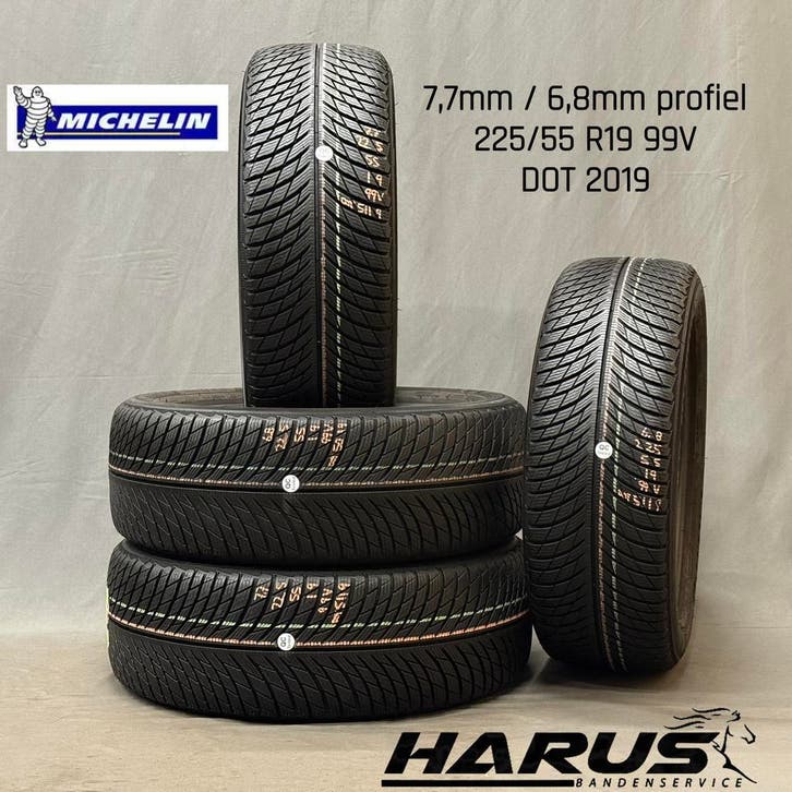 225/55/19 99V Michelin winterbanden 7,7demo/6,8mm profiel 4X, Auto-onderdelen, Banden en Velgen, 19 inch, Erkend duurzaam, Winterbanden