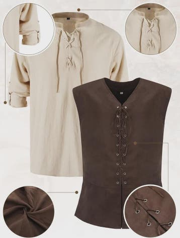 Herfst/Winter Herenkostuum: Middeleeuws Renaissance Viking S, Verzenden, Nieuw