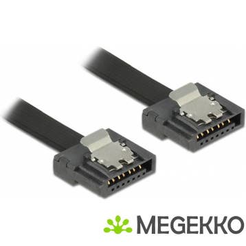 Delock 83843 SATA 6 Gb/s kabel 100cm zwart FLEXI, Computers en Software, Pc- en Netwerkkabels, Verzenden, Nieuw