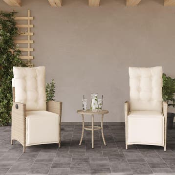 vidaXL Tuinstoelen 2 st verstelbaar met voetensteun poly, Verzenden, Nieuw