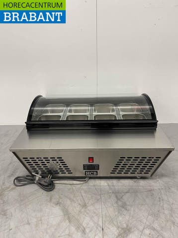 RVS Opzet koelvitrine 8 x 1/6 GN 67 liter 230V Horeca, Ophalen of Verzenden, Nieuw in verpakking