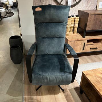Relaxfauteuil Seduto Blauw Elektrisch - Pronto Wonen, Huis en Inrichting, Fauteuils, Nieuw, 75 tot 100 cm, Ophalen of Verzenden
