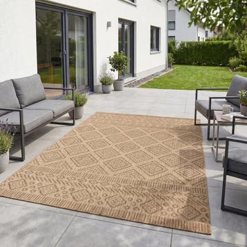 Buitenkleed | Mira | Ruiten | Beige | 120x160 cm, Verzenden, Nieuw