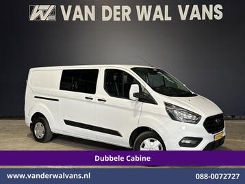 Ford Transit Custom | 2.0 TDCI 131pk L2H1 Dubbele Cabine, Auto's, Gebruikt, Euro 6, Wit, Dealer onderhouden