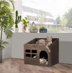 Houten Kattenhuis met Grot – Vintage Kattenbed met Kussen, Verzenden, Nieuw