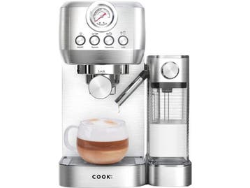 COOK-IT Espressomachine - RvS Koffiemachine - 20 Bar, Witgoed en Apparatuur, Koffiezetapparaten, Verzenden, Zo goed als nieuw