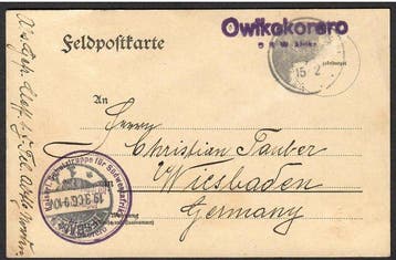 Poststempel - Duits Zuidwest-Afrika veldpostkaart met, Gestempeld