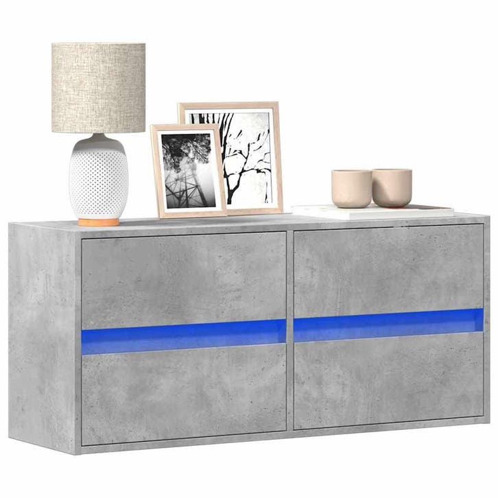 vidaXL Tv-wandmeubel met LED-verlichting 100x31x45 cm, Huis en Inrichting, Kasten | Televisiemeubels, Nieuw, Overige houtsoorten