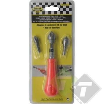 Verzinktboorset - Handboor - Boor Set - 3 Delig - Benson, Doe-het-zelf en Verbouw, Ophalen of Verzenden, Nieuw