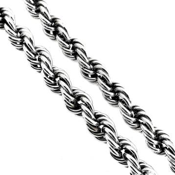 Zilveren gedraaide schakelketting, Sieraden, Tassen en Uiterlijk, Kettingen, Ophalen of Verzenden, Gebruikt, Zilver, Zilver