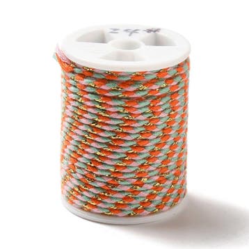 1 rol Metallic gevlochten koord – katoen/polyester mix –, Ophalen of Verzenden, Nieuw, Kraal