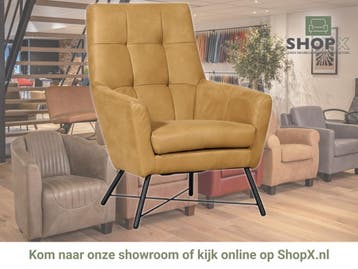Leren fauteuil Proud - Kenia Walnut (cognac), Nieuw, Ophalen of Verzenden, 75 tot 100 cm, Industrieel, Modern