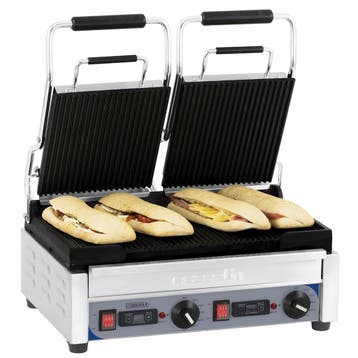 Paninigrill RVS Premium | 2.9kW | Geribbelde plaat |, Verzenden, Nieuw in verpakking