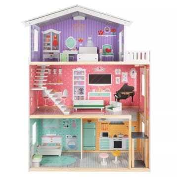 Kruzzel Poppenhuis - Groot - 114 x 81,5 x 30,5 cm - met Lift, Ophalen of Verzenden, Nieuw
