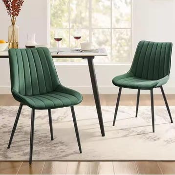 Set van 2 Eetkamerstoelen – Leren Look en Stalen Poten, Verzenden, Nieuw