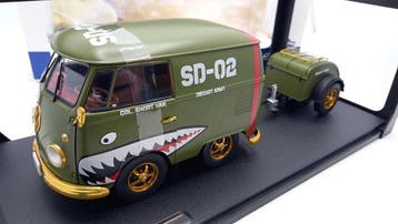 Solido 1:18 - Modelauto - Volkswagen Kool Kombi Army Fighter, Nieuw