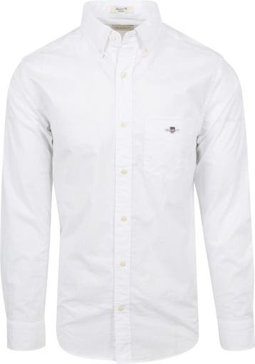 Gant Casual Overhemd Poplin Wit maat 5XL Heren, Verzenden, Nieuw, Wit, GANT