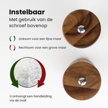 2dekans | Nimma® Peper en Zoutmolen Set - Incl Navul Lepel -, Ophalen of Verzenden, Zo goed als nieuw