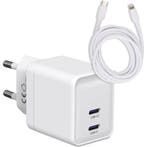 Next-Gen Dubbele USB C Snellader + USB-C Lightning Kabel, Ophalen of Verzenden, Nieuw
