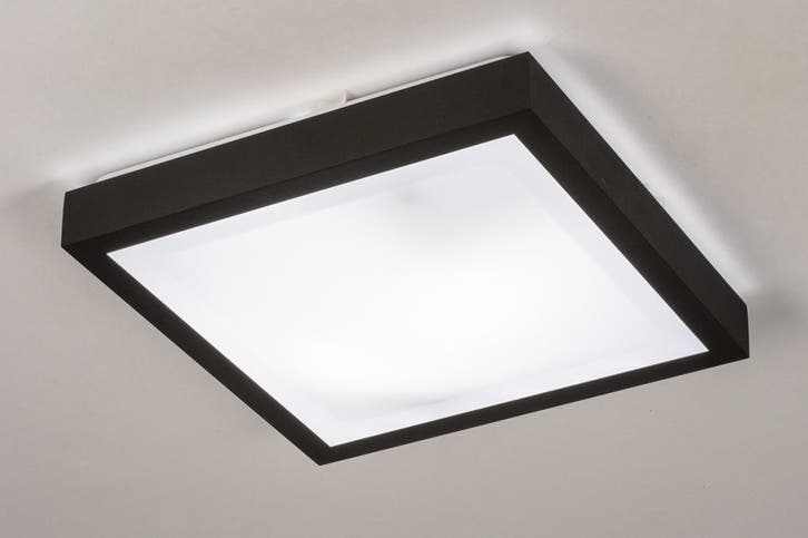 Rietveld Plafondlampen - Zwart - Kunststof, Aluminium, Huis en Inrichting, Lampen | Plafondlampen, Verzenden