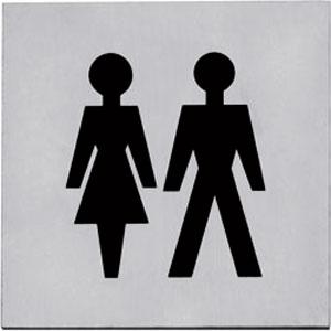 Intersteel Pictogram zelfklevend vierkant 76x76 WC dames en, Verzenden, Nieuw