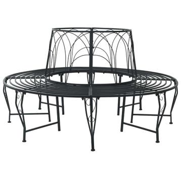 vidaXL Boom bank 8-Aantal zitplaatsen Ø 160 x 89 cm Staal, Tuin en Terras, Tuinbanken, Verzenden, Nieuw, Metaal