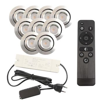 9 kantelbare veranda spots Rona, IP44, met aansluitset en, Tuin en Terras, Buitenverlichting, Ophalen of Verzenden, Nieuw