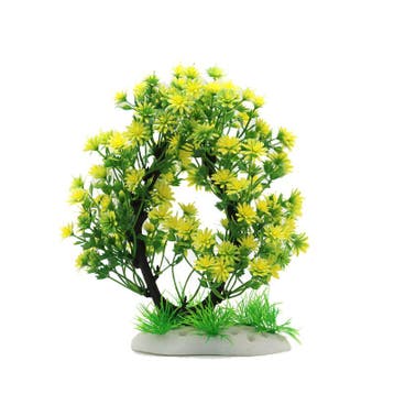 Kunstplant struik groen en geel met gras OS-261 - aquarium d, Ophalen of Verzenden, Nieuw