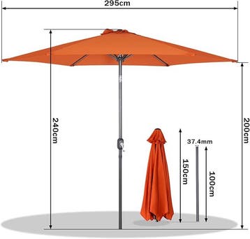 2dekans | Angel Living Parasol - 300 cm - Terrasparasol -, Ophalen of Verzenden, Zo goed als nieuw