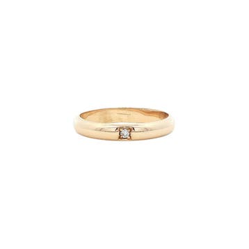 Gouden ring zirkonia 14 karaat, Verzenden, Zo goed als nieuw, Goud