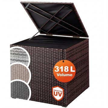 Polyrotan kussenbox Bruin 318L (Kussenboxen, Tuin en Terras), Verzenden, Nieuw